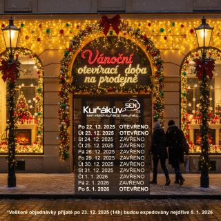 🎄 Vánoční otevírací doba & Expedice objednávek 🎄 🏠 Poslední otevřené dny před svátky jsou Po 22. 12. a Út 23. 12. Znovu...